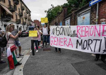 Una protesta no vax