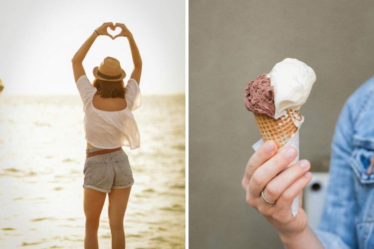 Shorts da donna e cono gelato