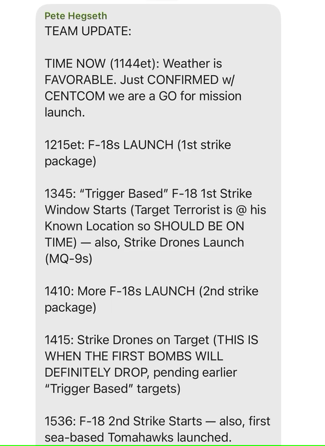 screenshot della chat segreta del Pentagono><br /> <img decoding=