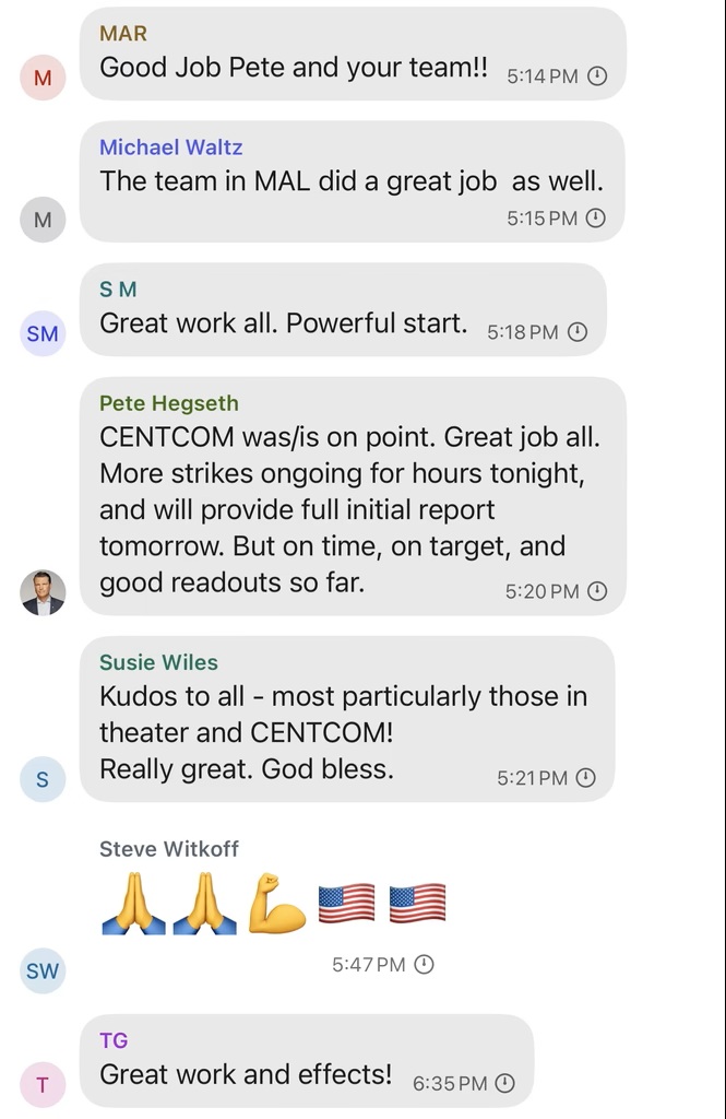 screenshot della chat segreta del Pentagono