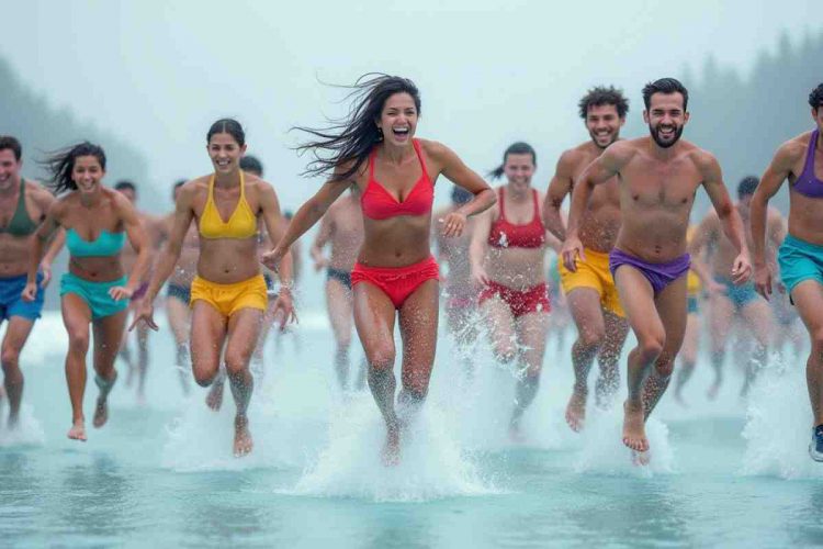 Nuovo record mondiale: i nuotatori in acqua fredda della Repubblica Ceca battono il primato del tuffo con gli orsi polari