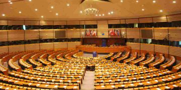 L'emiciclo di Bruxelles del Parlamento europeo