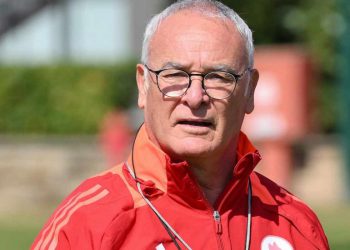 L'allenatore giallorosso della Roma, Claudio Ranieri