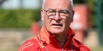 L'allenatore giallorosso della Roma, Claudio Ranieri