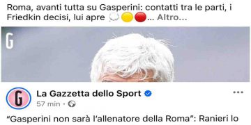 Ranieri smentisce giornali ed esperti di mercato su Gasperini