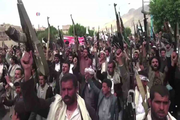 Una protesta degli Houthi
