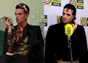 Due foto di Achille Lauro