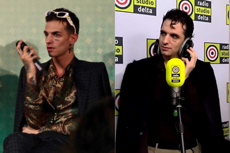 Due foto di Achille Lauro