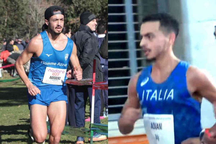 Due foto di Iliass Aouani