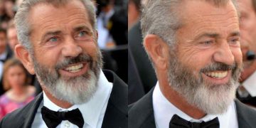 Due foto di Mel Gibson al Festival di Cannes del 2016