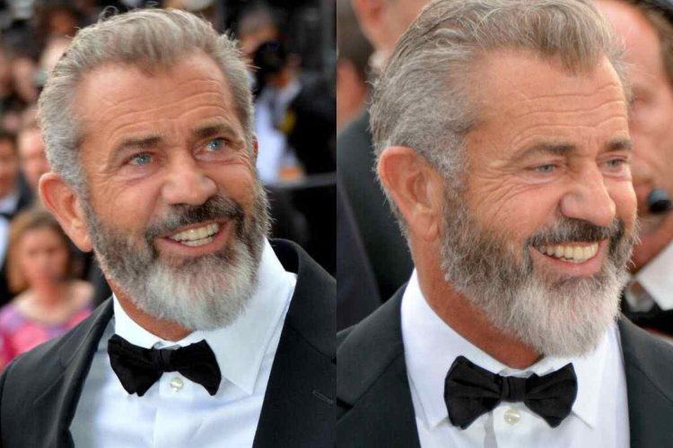Due foto di Mel Gibson al Festival di Cannes del 2016