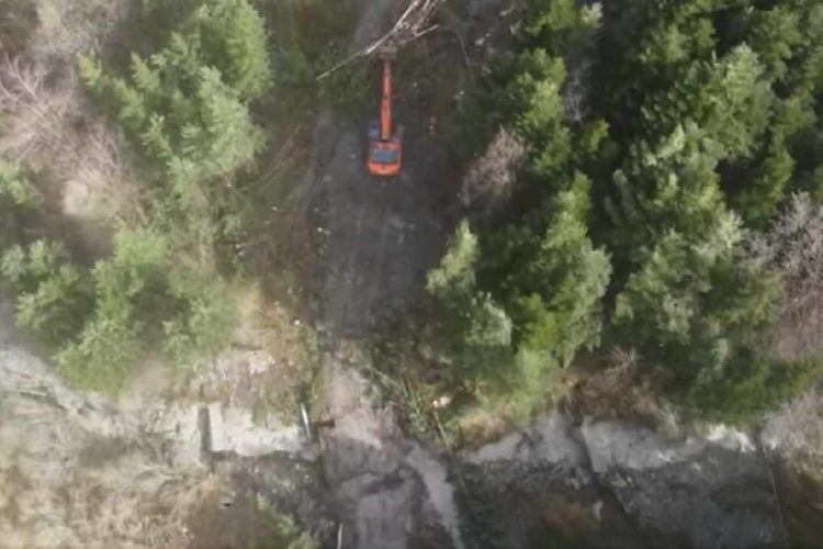 Frana nell'Appennino modenese