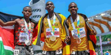 Jacob Kiplimo durante una premiazione