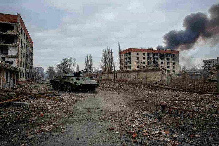 Macerie e distruzione a Kiev