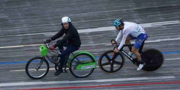 Riccardo Minali assieme al suo pacer Cordiano Dagnoni