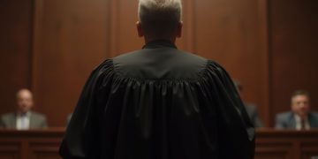 Aula di tribunale con giudice