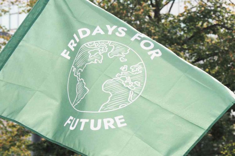 Una bandiera di Fridays for Future