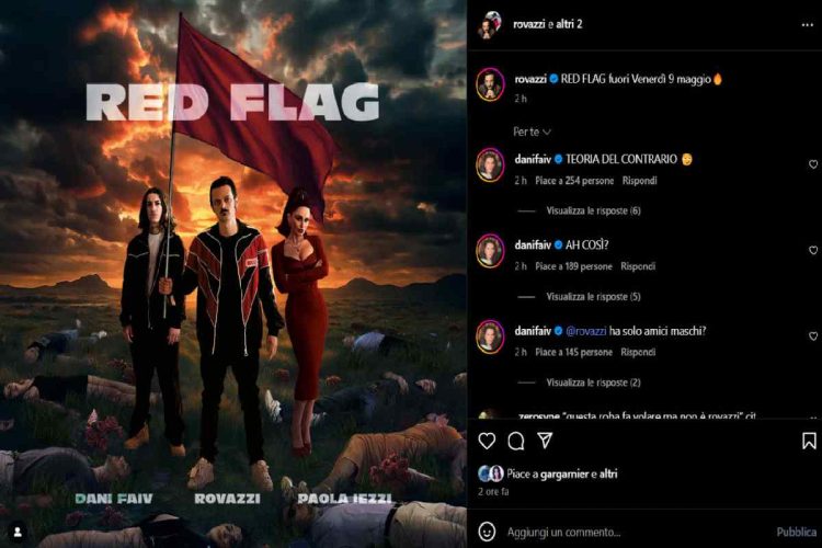 Il post di Rovazzi che annuncia l'uscita del nuovo singolo
