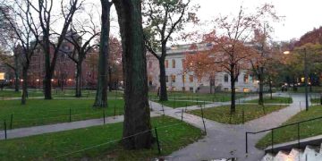 L'esterno dell'università di Harvard