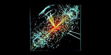 Rappresentazione della creazione di un bosone di Higgs