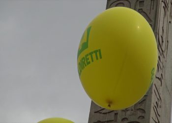 Un palloncino con sopra il logo della Coldiretti