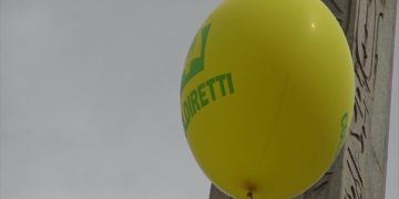 Un palloncino con sopra il logo della Coldiretti