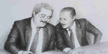 Un ritratto di Giovanni Falcone e Paolo Borsellino