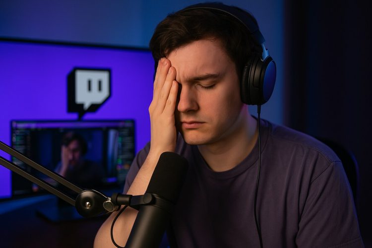 Uno streamer durante una diretta su Twitch