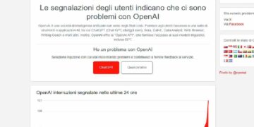 ChatGPT down, segnalazioni su Downdetector