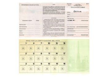 Il facsimile di una tessera elettorale italiana