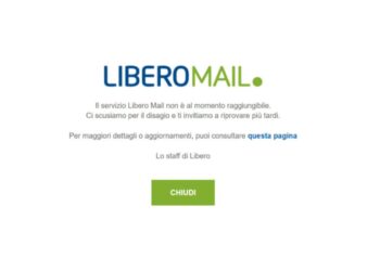Il messaggio di errore di Libero Mail