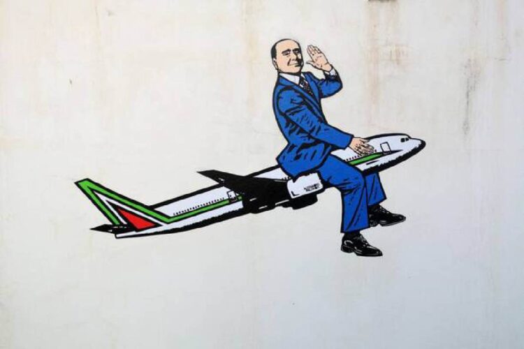 Il murale dedicato a Silvio Berlusconi