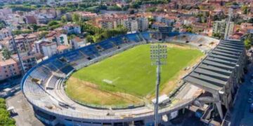 Lavori allo stadio del Pisa