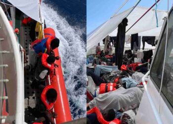 Migranti a bordo della Sea Eye 5