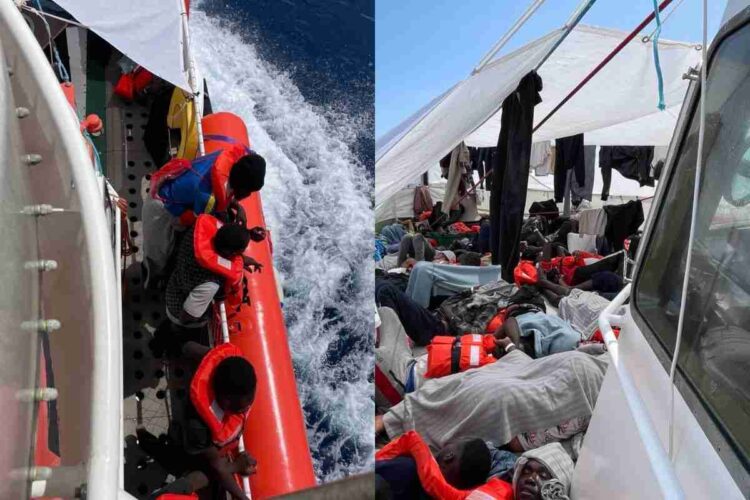 Migranti a bordo della Sea Eye 5