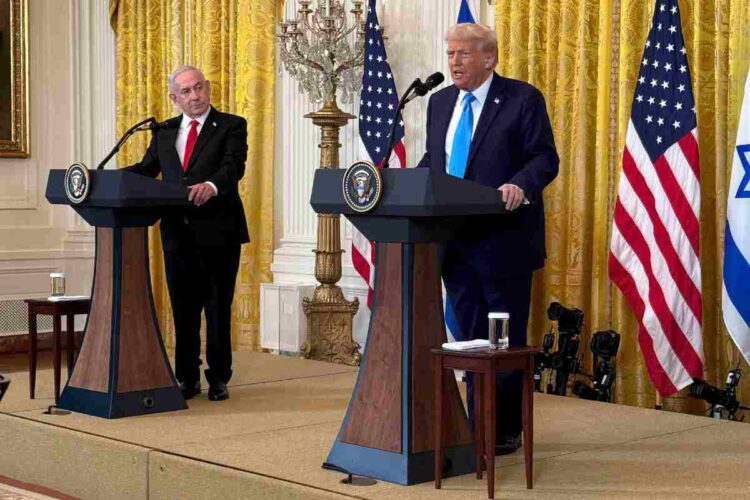 Trump e il primo ministro di Israele Netanyahu