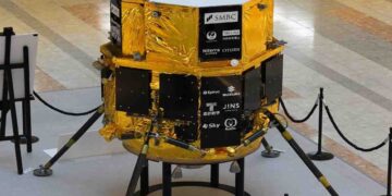 Una replica del lander Resilience
