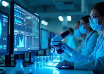 Scienziati e ricercatori in laboratorio mentre svolgono dei test