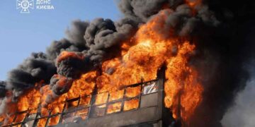 Un attacco russo su Kiev