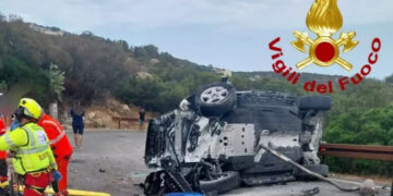 Il suv di Giorgetto Giugiaro che si è ribaltato in Costa Smeralda