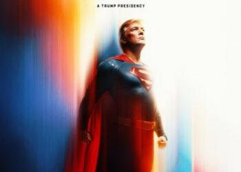 L'immagine generata dall'IA che ritrae Trump come Superman, pubblicata dagli account social della Casa Bianca