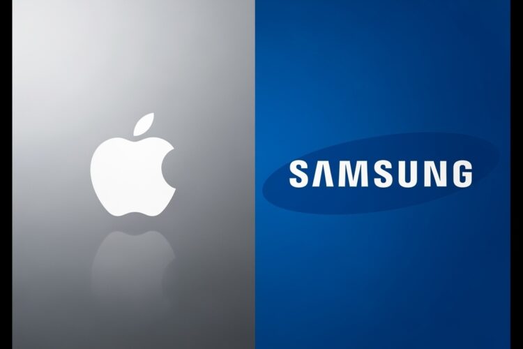 I loghi della Apple e di Samsung