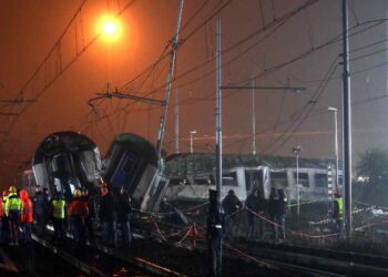 Il treno deragliato a Pioltello nel 2018
