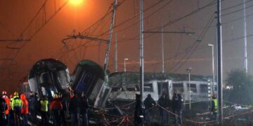 Il treno deragliato a Pioltello nel 2018