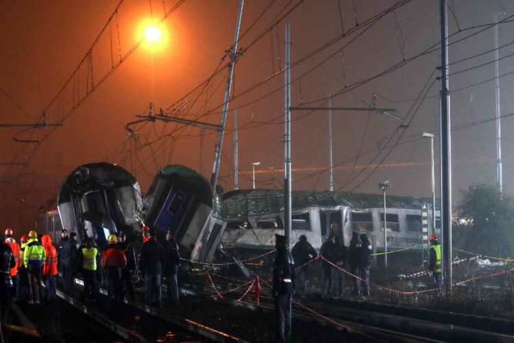 Il treno deragliato a Pioltello nel 2018