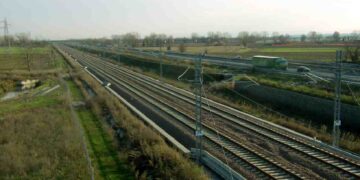 La linea dell'alta velocità Milano-Bologna