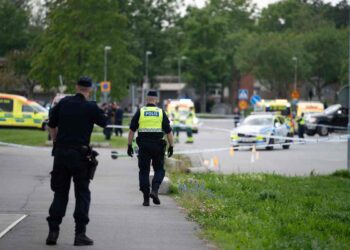 La polizia della Svezia nell'area dov'è avvenuta la sparatoria