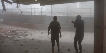 L'ospedale Nasser dopo il raid israeliano