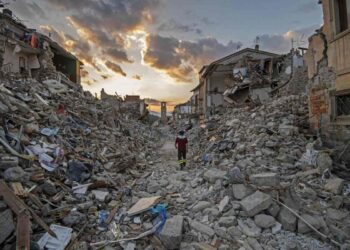 Macerie ad Amatrice dopo il terremoto del 24 agosto 2016
