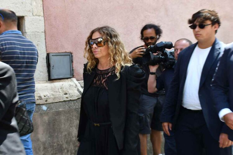 Tiziana Baudo al funerale del padre